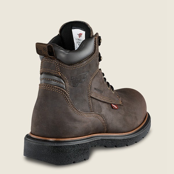 Red Wing Mens Dynaforce® - 6-inch Insulated Waterproof Toe - Safety Boots Dark Brown - 2875LDRQJ